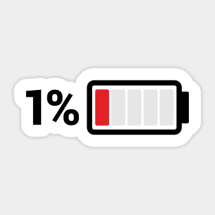 1% Battery Sticker